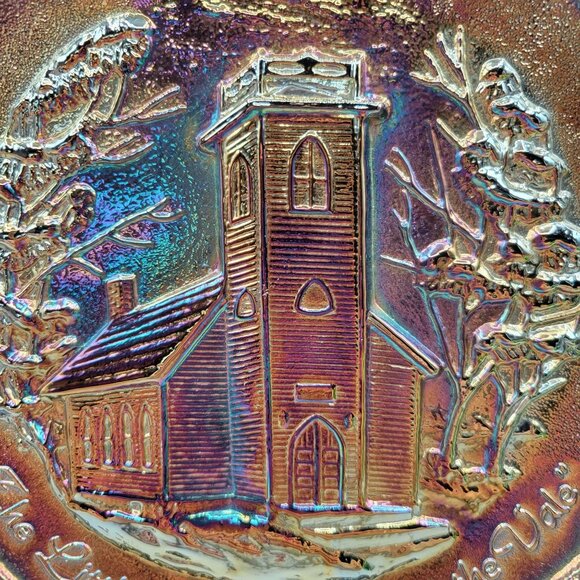 Fenton Carnival Glass Plate Annual Collector Series Christmas in America 1970 - Picture 2 of 6